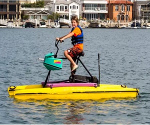 Why follow a path, when you can bike anywhere? Photo courtesy of Long Beach Waterbikes