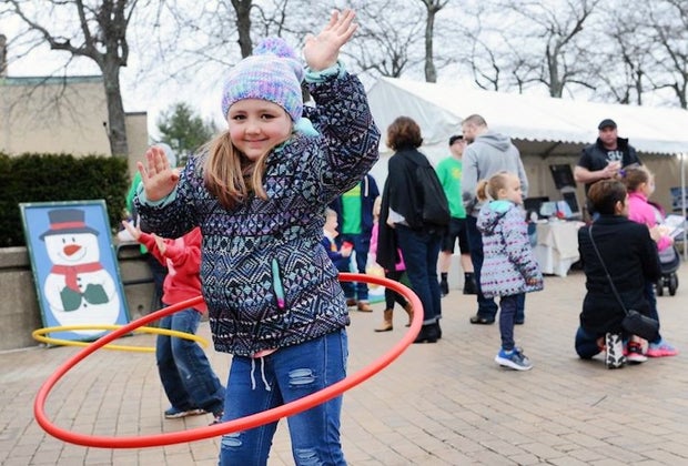 Photo of child with hula hoop at Winterfest - February Winter Vacation