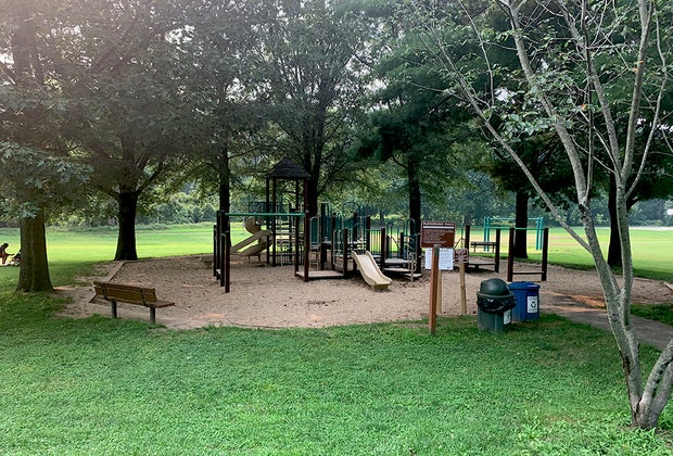 Playgrounds with shade at V.E. Macy Park
