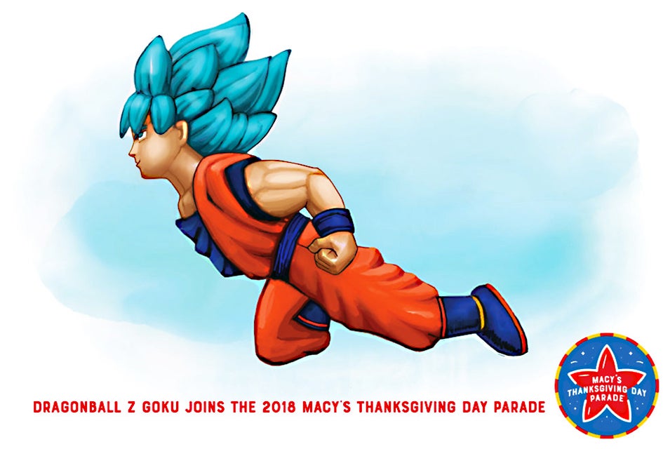 The giant Goku balloon will take flight over NYC on Thanksgiving Day.