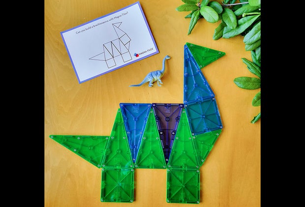 Dinosaur Pattern Magna-Tiles Games and Building Ideas for Kids