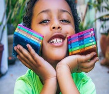 Geometric Magna-Tiles offer hours of building fun. Photo courtesy of the company