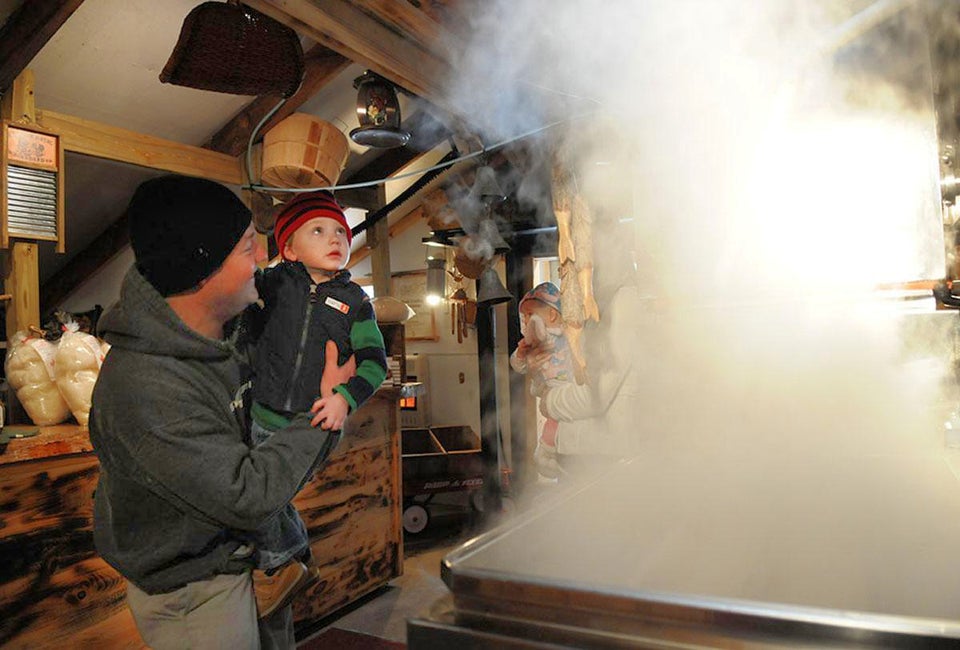 Smell and see how maple syrup is made. Photo courtesy of Visit CT