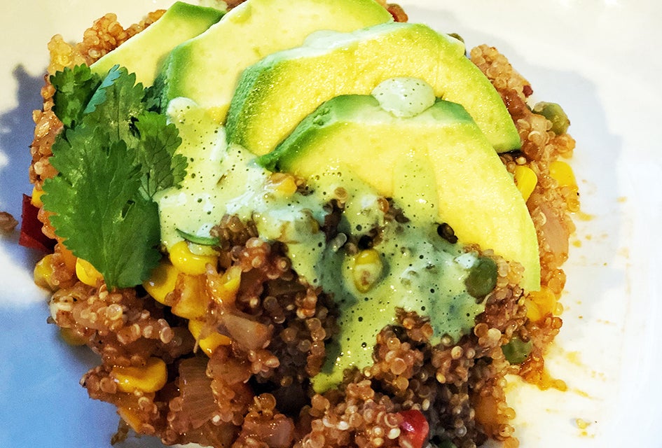 Mexican Instant Pot Quinoa warms on a chilly night.