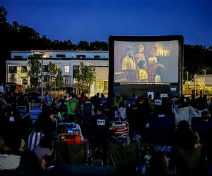 Take in an outdoor movie in South Florida. Photo courtesy of Downtown Palm Beach Gardens