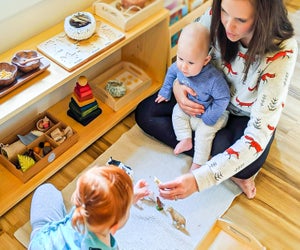 Mixed-age classrooms help younger kids learn from older ones. Photo courtesy of the Montessori School of Chantilly