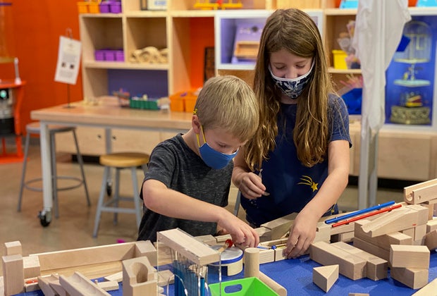 Building a musical marble run at Morris Museum's Spark Lab