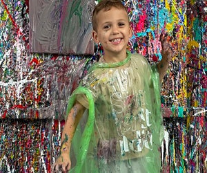 The Splatter Studio lets kids create art AND get messy at every visit. Photo courtesy of The Splatter Studio