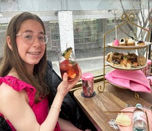 Teens can bring their friends for a summer tea party aboard Tea Around Town, which rolls through downtown Atlanta. Photo by author