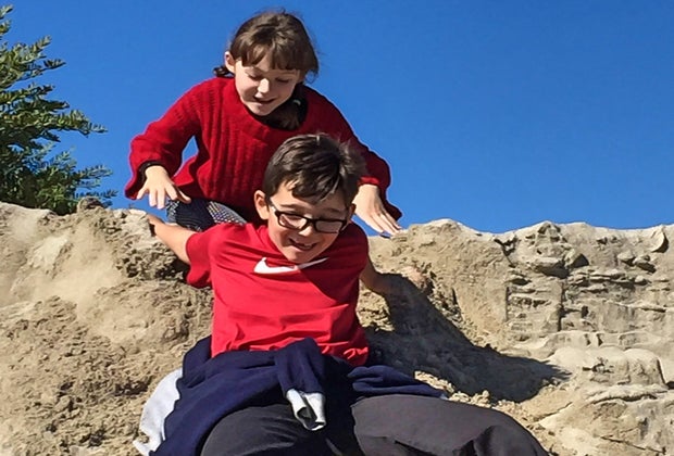 Sand sledding the berms in Malibu.