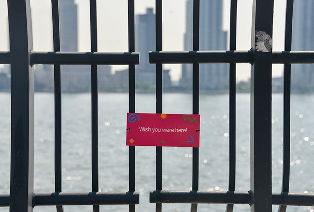 "wish you were here" sign" at new wave pier