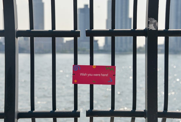 "wish you were here" sign" at new wave pier