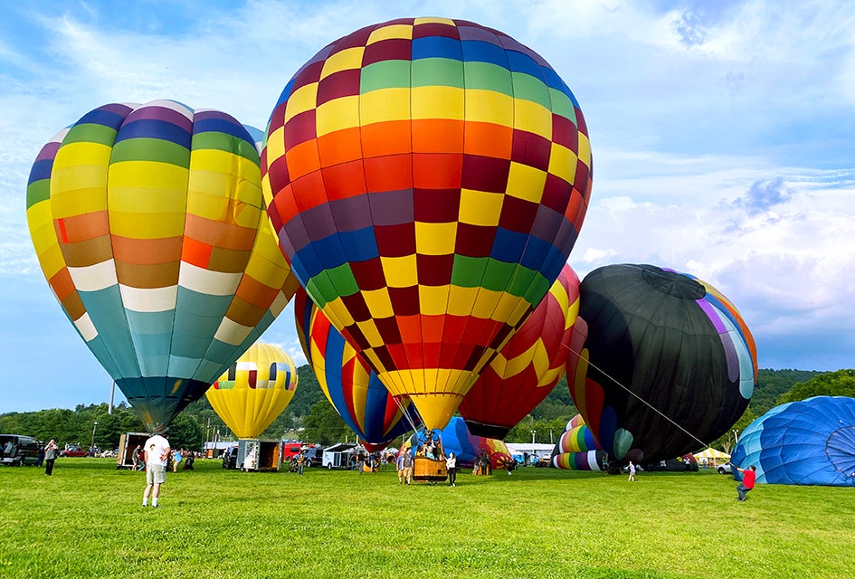 Take in a sky full of colorful balloons at the Warren County Hot Air Balloon Festival. Photo courtesy of the festival