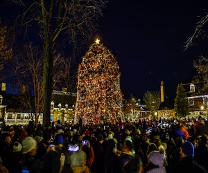 Princeton's Palmer Square gets decked out in holiday finery this month. Photo courtesy of Palmer Square