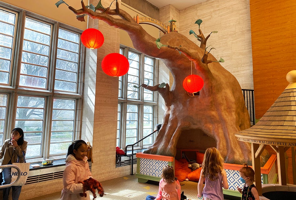 Cotsen Children's Library at Princeton University has great places for kids to play or to sit quietly with a book. 
