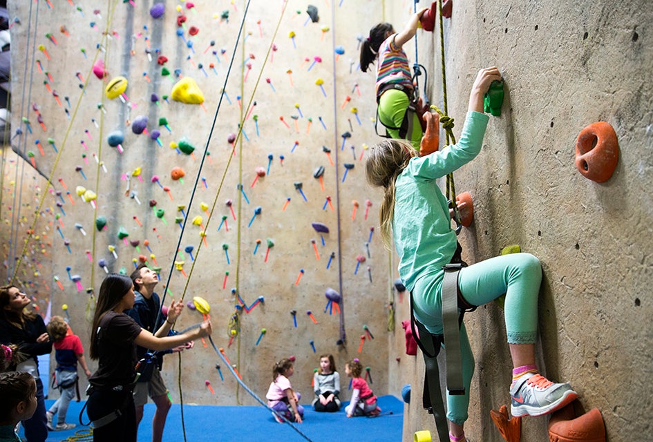 Kids can test their climbing skills at Gravity Vault in Middletown.