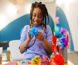 There's art as far as the eye can see in the ColorLab at the Brooklyn Children's Museum. 