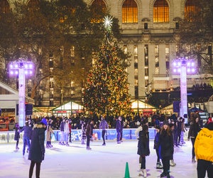 Kick off the season with ice skating and the Christmas tree lighting at Bryant Park. Photo by Ryan Muir
