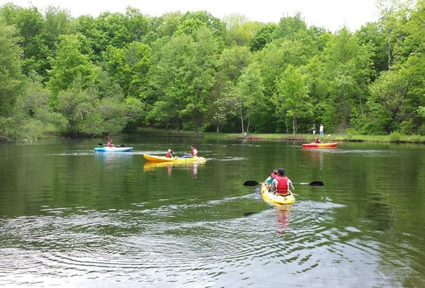 Go kayaking at the Delaware River Campground, a family-friendly campsite near NYC