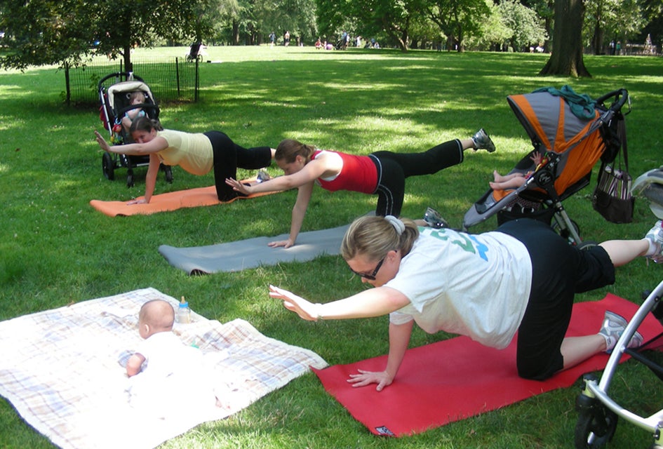 Fitnotic fitness lets you spend time with your baby while working up a sweat.