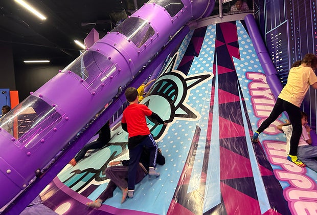New indoor playground Flying Apple opens in Bed-Stuy: Kids climbing the walls