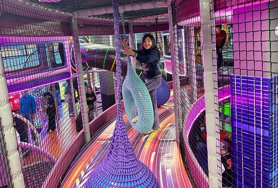 Flying Apple is the perfect place for play dates, parties, exploring, playing, and climbing! Photo by Diana Kim 
