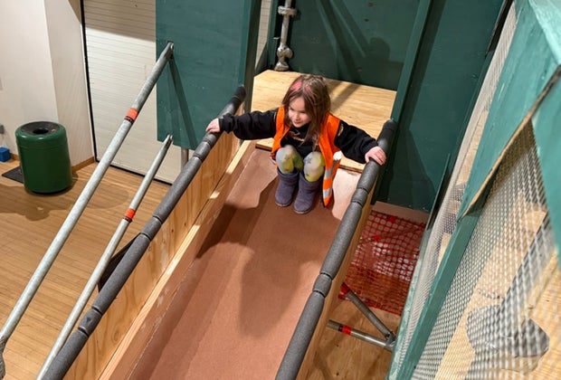 Brooklyn Children's Museum's In the Works: Girl on the slide