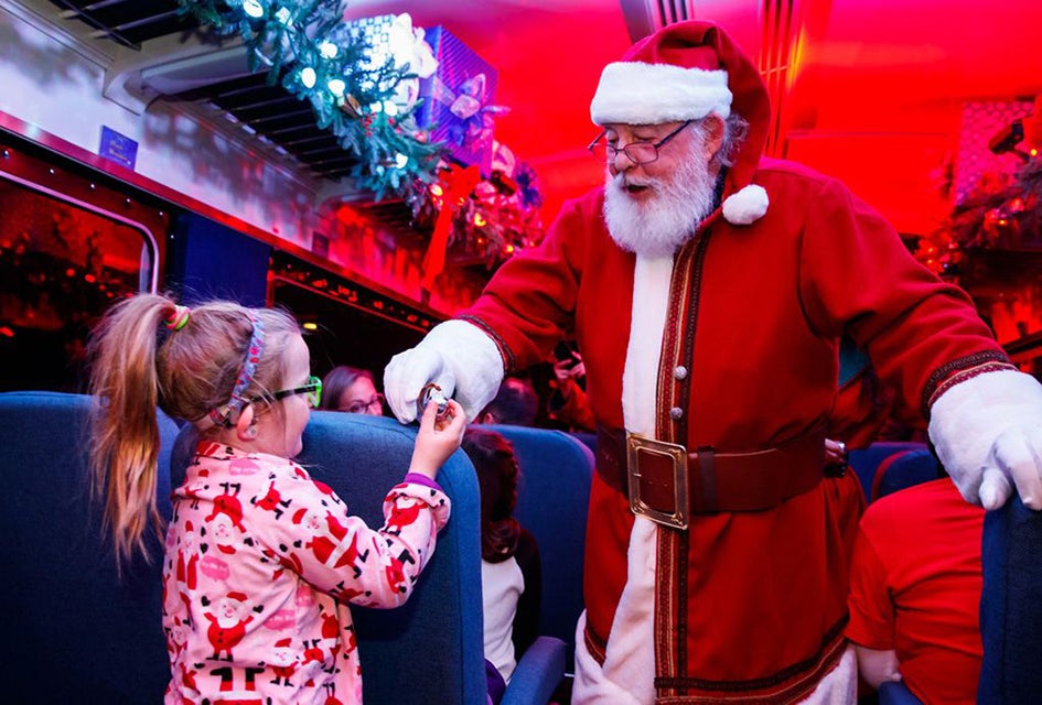 Take a magical one-hour trip to the North Pole on the Polar Express in Whippany, New Jersey. Photo courtesy of  Morristown and Eerie Railway 