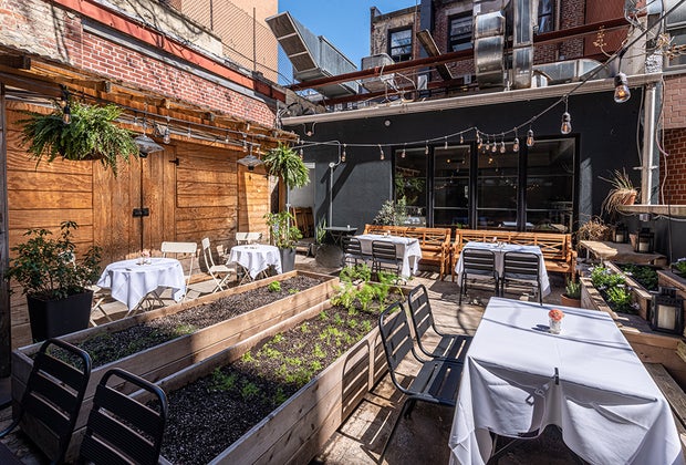 Outdoor dining at the Musket Room