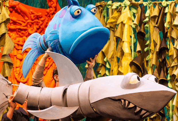 The Pout-Pout Fish comes to life on stage in puppet form in this page to stage family-friendly theater production