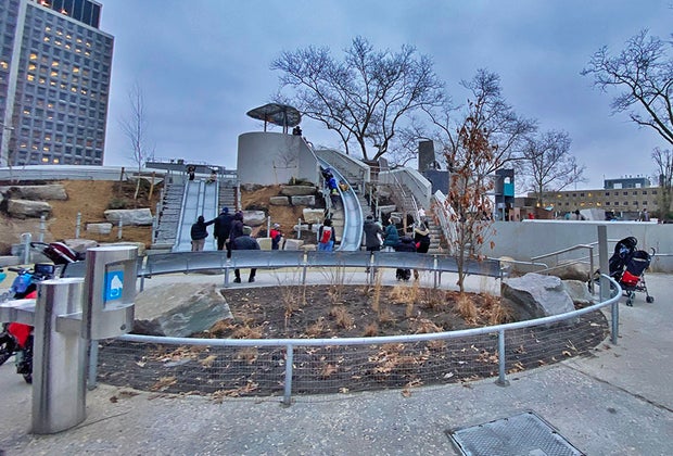 overview of the Battery Playscape playground