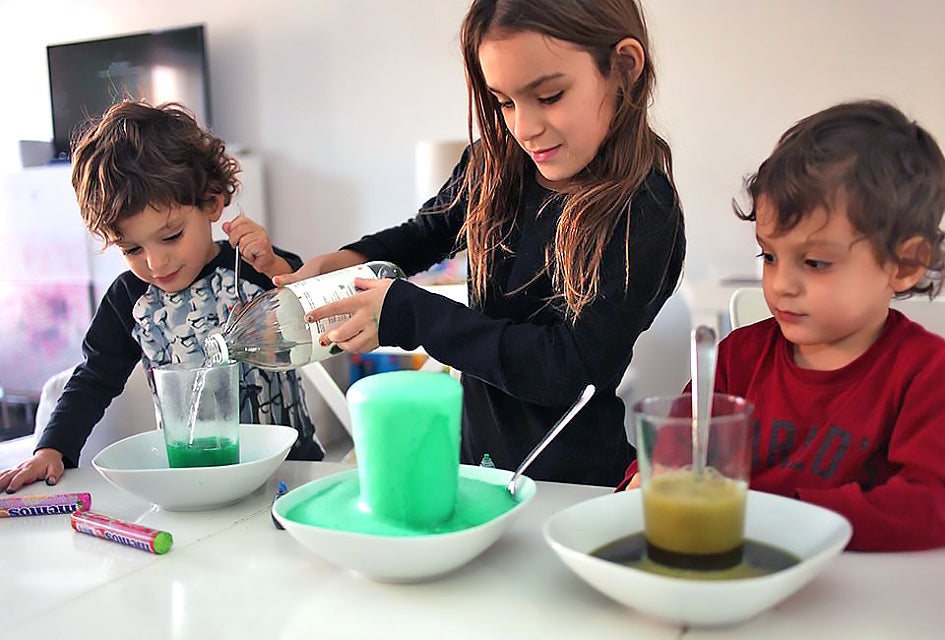 Creating a baking soda volcano is a classic science experiment for kids. Photo by Sara Marentette Nighswander