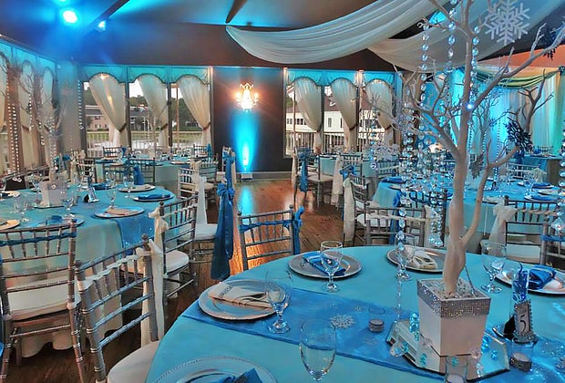 a decorated ballroom at the Crystal Ballroom Veranda Park
