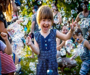 Bubble Bus Orlando enhances any birthday party with bubbles...lots and lots of bubbles! Photo courtesy of Bubble Bus Orlando