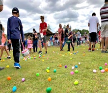 Magic 107.7 puts on a major Easter event, including an egg hunt, games, and the Easter Bunny. Photo courtesy of Magic 107.7