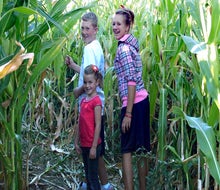 Anyone and everyone will feel welcome at the Fox Squirrel Maze; activities include gigantic slingshot, cornhole, fun duck races, and more.