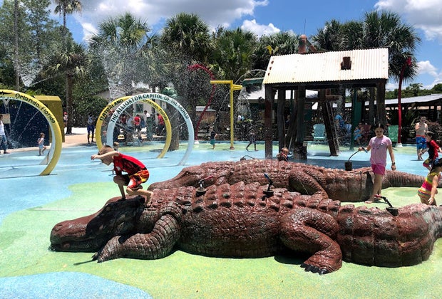 the splash park at Gatorland