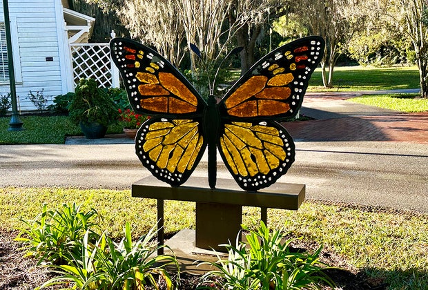 Glass in Flight 2 at Leu Gardens: Butterfly