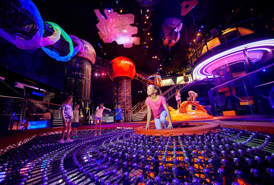 Planet Play at the Kennedy Space Center is an indoor interactive area where children explore our solar system! Photo courtesy of Kennedy Space Center