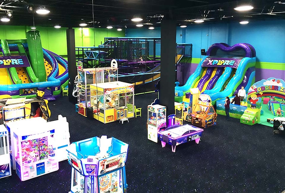 The multilevel play space at Xplore Family Fun Center delights kids of all ages. Photo courtesy of the venue