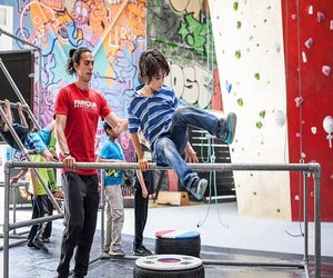 You and your kids will earn major cool (and fitness) points by learning this sport. Photo courtesy of Parkour Generations Boston