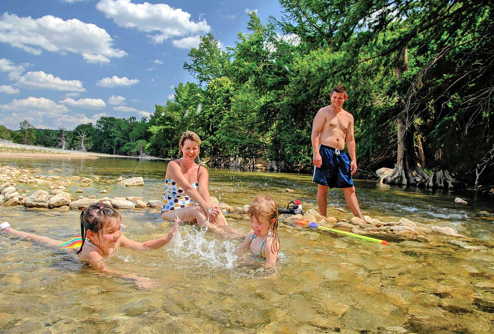 Splashing in the river is a great way to cool down after a long hike. Photo by Chase A. Fountain/ Texas Parks and Wildlife Department 