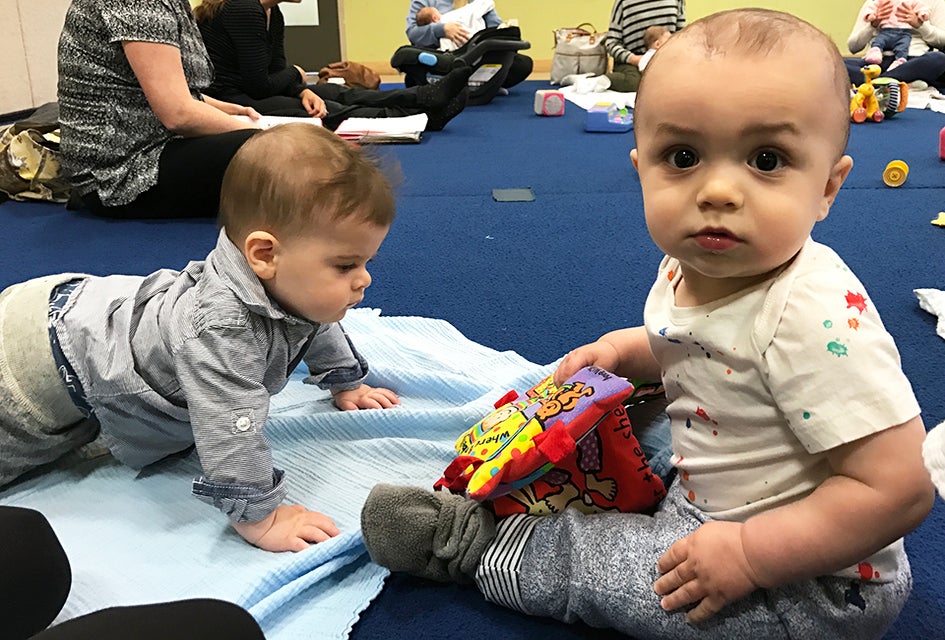 Nest's Hatchlings class is perfect for postpartum moms and new parents to build community. Photo by Liz Baill