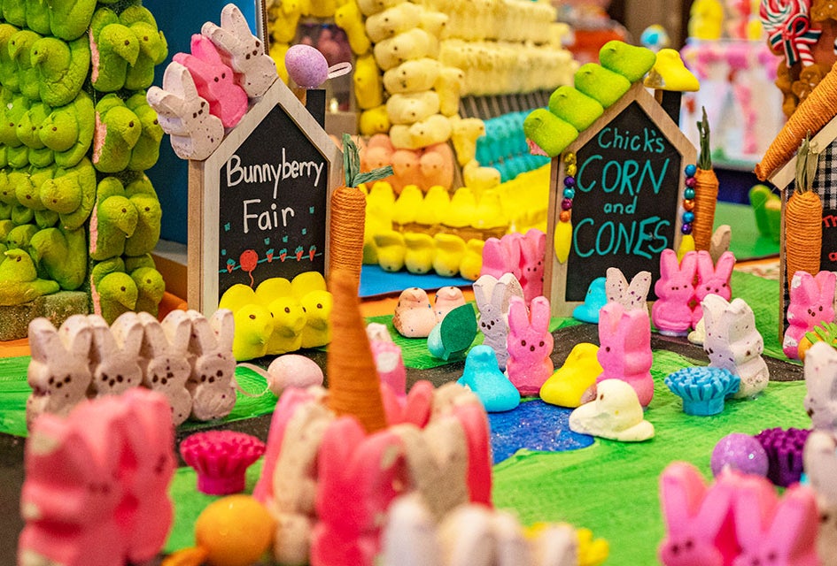 Peddler’s Village has lots of Peeps, doing all sorts of things, on display in March!  Photo courtesy of Peddler's Village