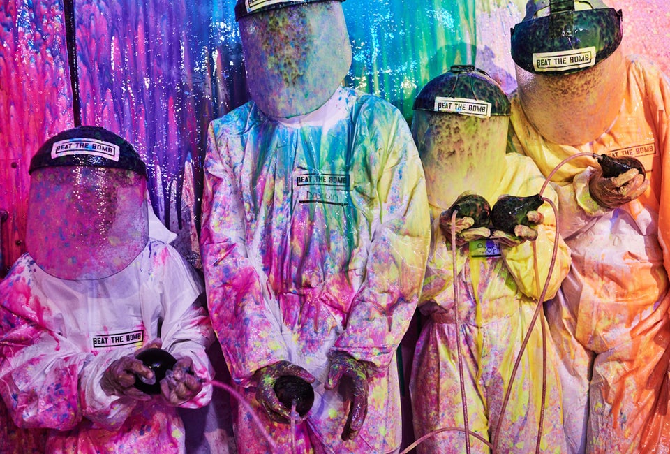Kids can suit up in hazmat gear, dodge lasers, and crack codes at Beat the Bomb. Photo courtesy of Beat the Bomb