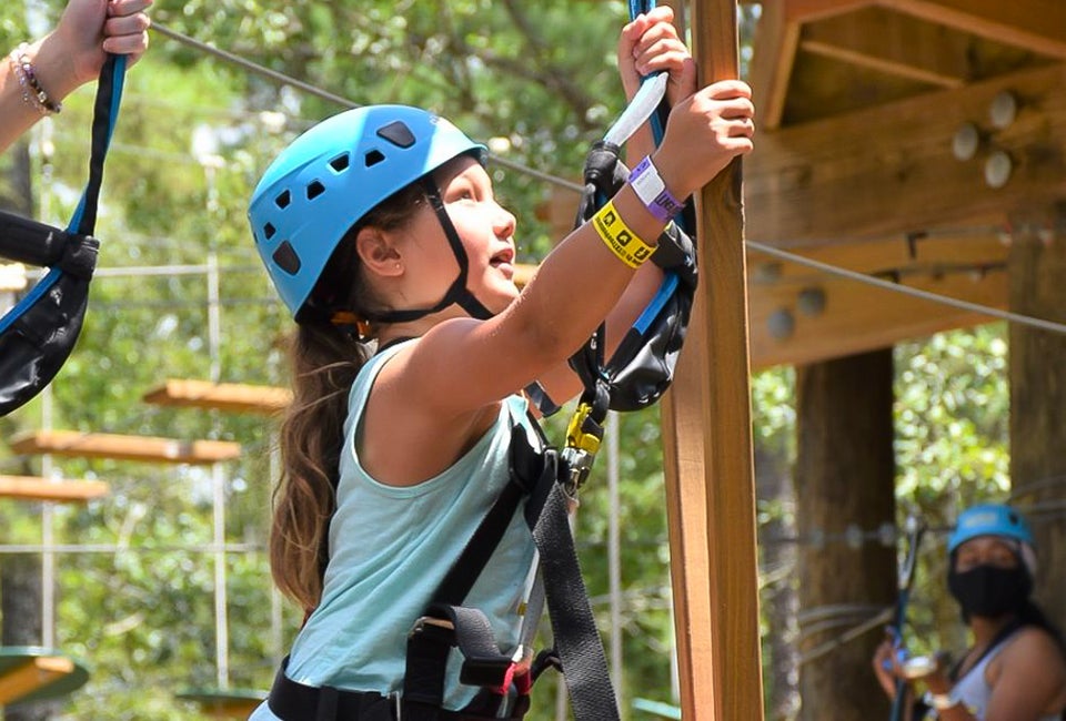 Houston has plenty of extreme sports to satisfy thrill-seeking families. Photo courtesy of Texas Treeventures