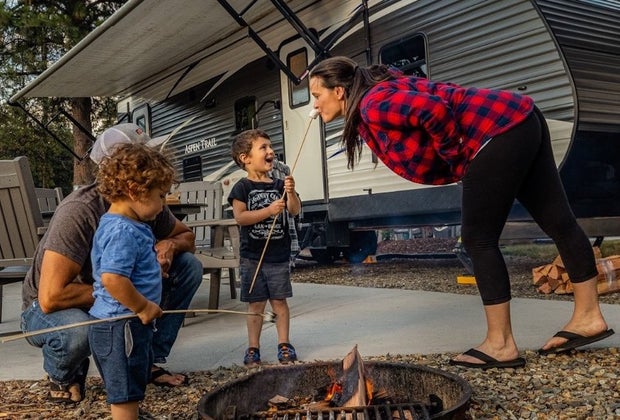 Image of family camping in Connecticut - Fall Bucket List