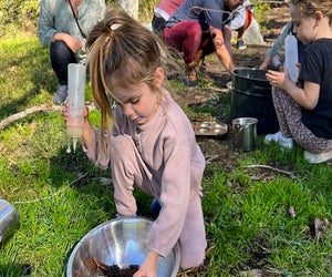 Outdoor learning taken to a whole new level. Photo courtesy of Tinkergarten