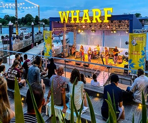 Enjoy a free concert on Transit Pier every Wednesday evening. Photo courtesy of Wharf DC