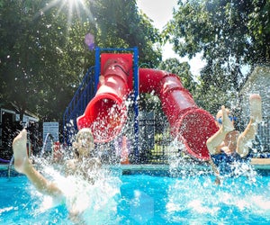 Pierce has a separate pool for every age. Each summer, campers graduate up to a larger pool with more water features. 